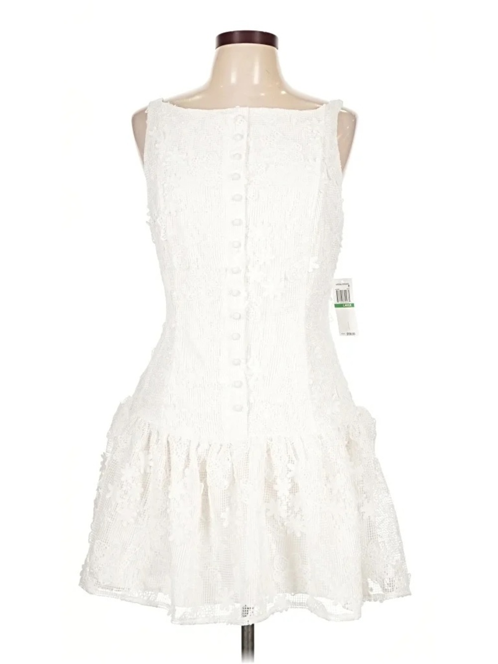 Arose Studio White Lace Sleeveless Fit & Flare Dress